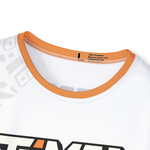 Toma! Men's Sports Jersey — Geometric White & Teal Athletic Tee