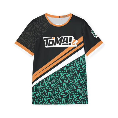 Toma! Men's Sports Jersey — Geometric Black & Teal Athletic Tee