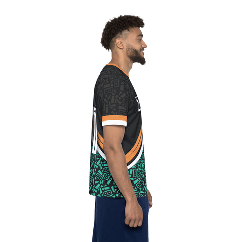 Toma! Men's Sports Jersey — Geometric Black & Teal Athletic Tee